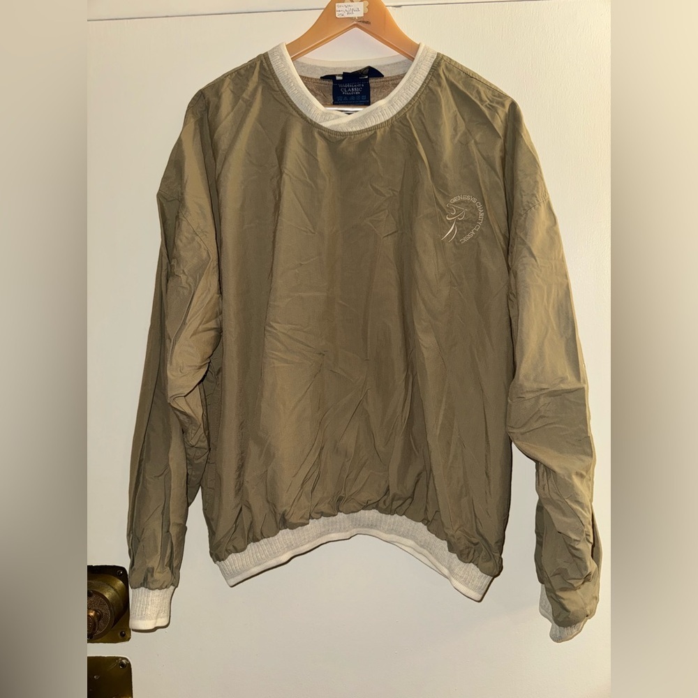 Vintage Sunderland’s Classic Golf Pullover Beige with White Trim Large Scotland